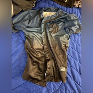 Men’s Blue to Black Gradient Baseball Jersey